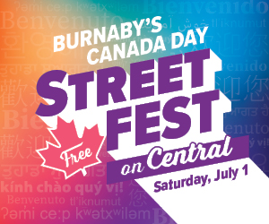 Burnaby Canada Day Street Fest在中央烟花上有烟花7月1日