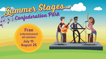 在本那比的联邦公园7月和8月在夏季的免费夏季娱乐